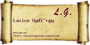 Lazics György névjegykártya