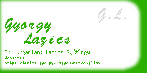 gyorgy lazics business card